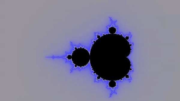 Zooming into the Mandelbrot fractal